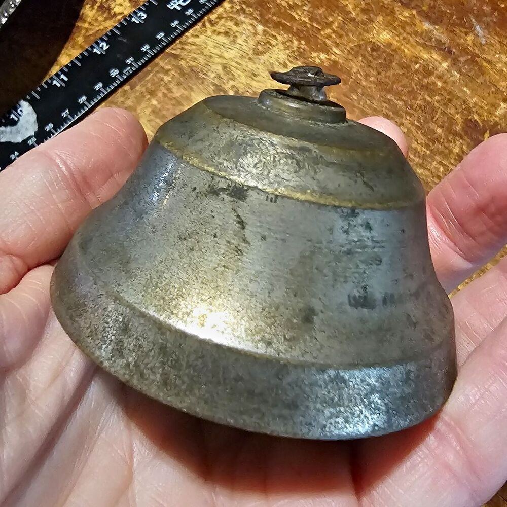 Brass Round Bell w/ Internal triple iron Clappers, Collectible Theme sleigh vtg